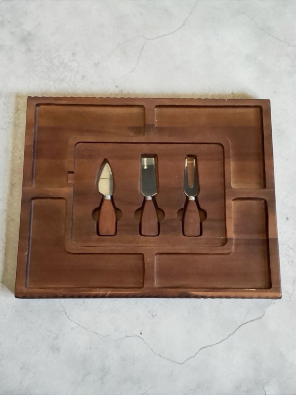 Shanik Rectangular Charcuterie Set Cheese Platter with Double Sided Slate